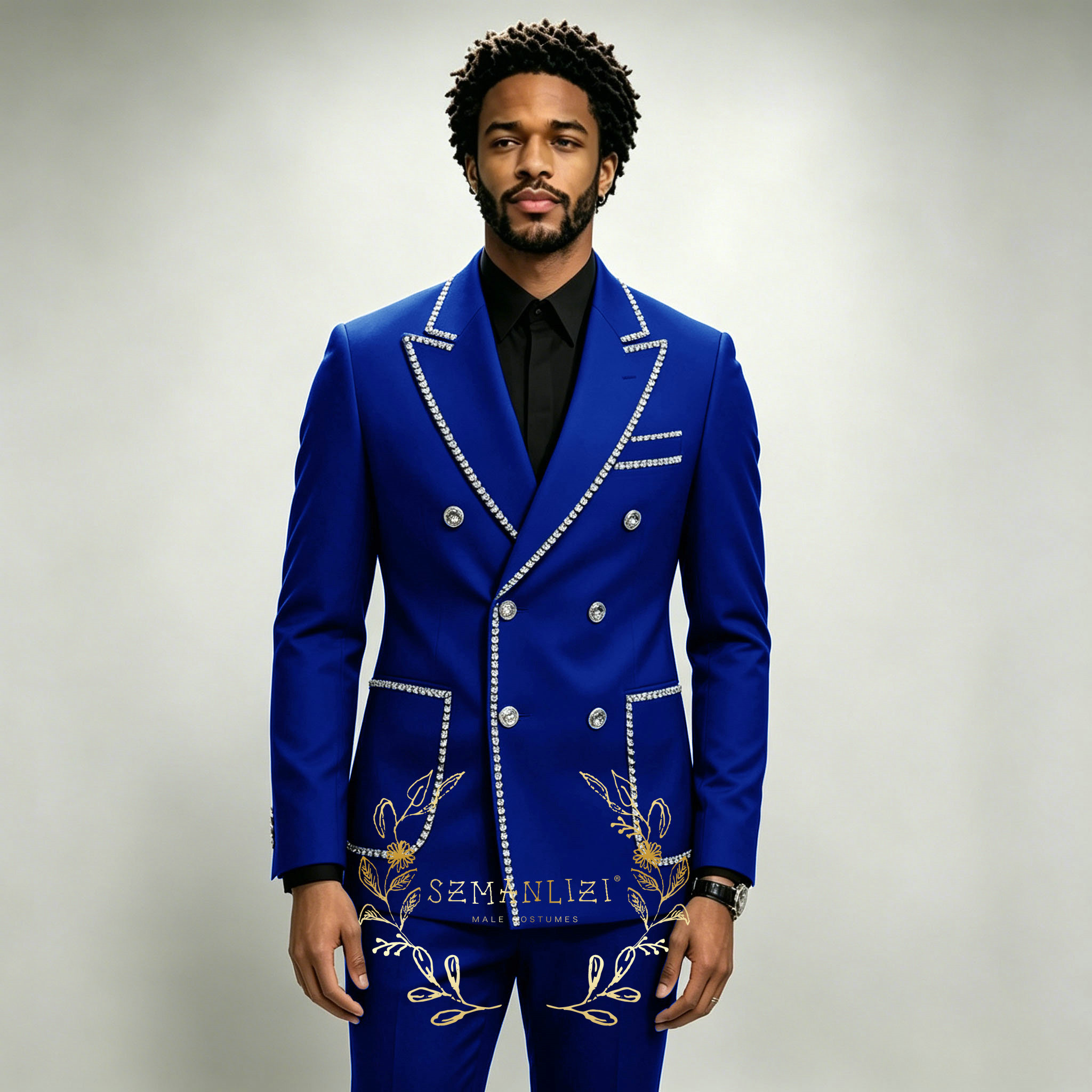 Men Formal Wear Wedding - Luxury Men's Suits 2 Pieces Royal