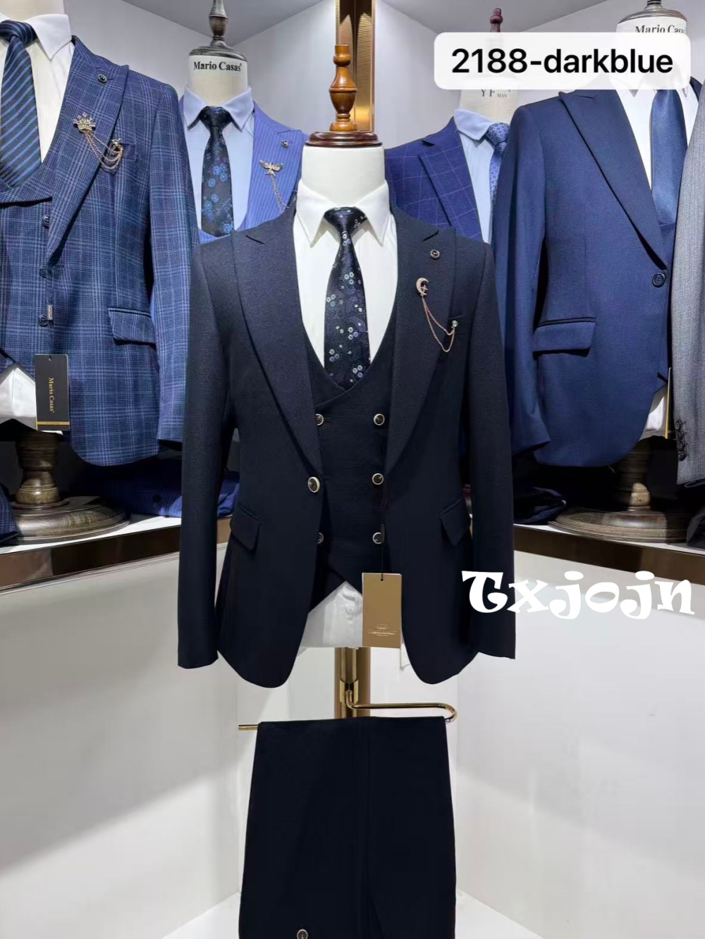 Men Formal Wear Wedding Guest - Dark Blue Men's Formal Suit Set
