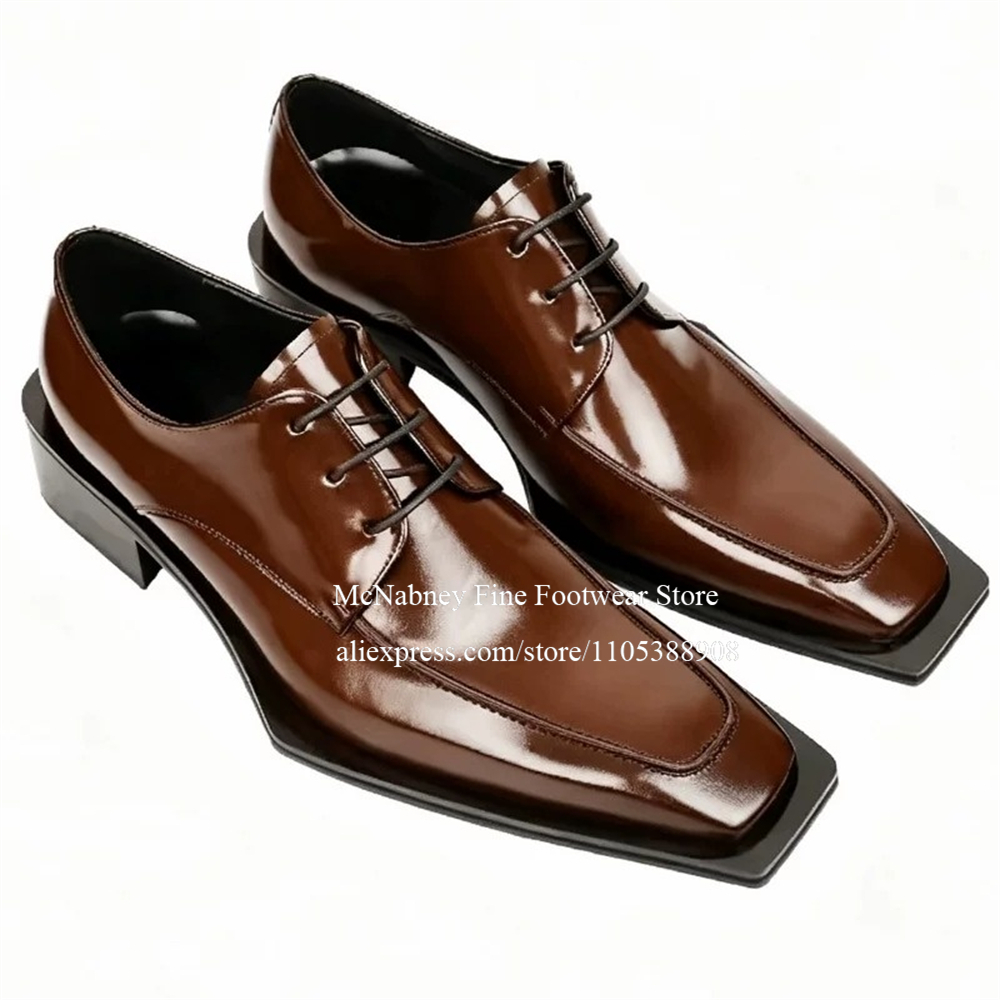 Men Formal Wear Wedding - Spike Studs Leather Dress Shoes Lace
