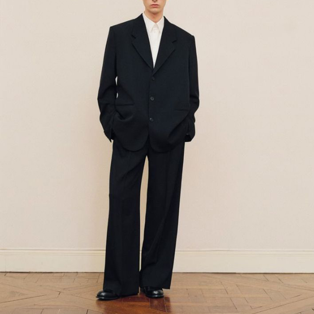 Men Formal Wear For Wedding - Men's Black Oversized Suit Set Single