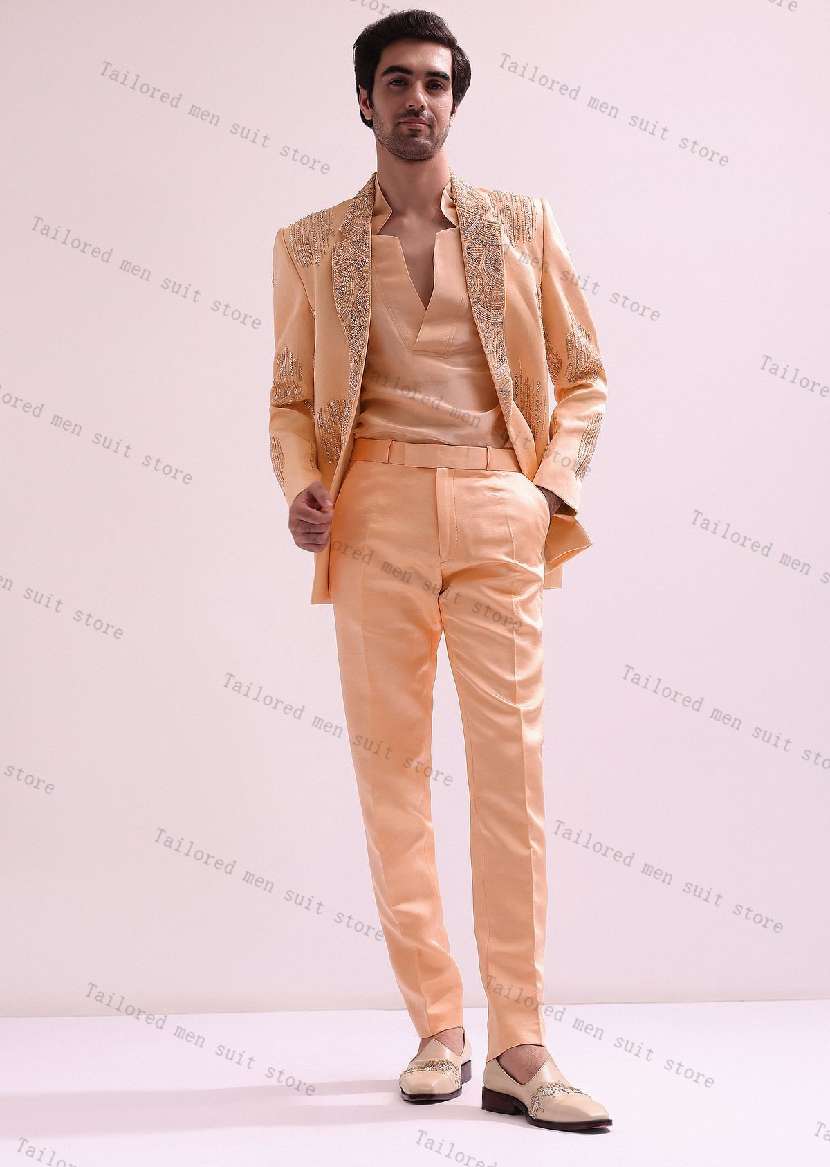 Men Formal Wear Wedding Guest - Luxury Crystals Men Suits Set 2