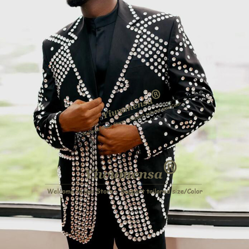 Men Formal Wear Wedding - Heavy Beaded Stones Suits Men For