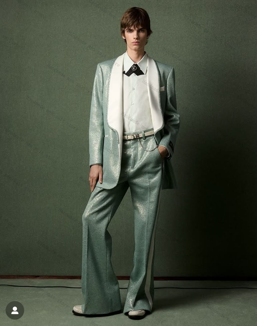 Glitter Sequins Men Suit Set 2 - Men Formal Wear Wedding Guest 评论和价格