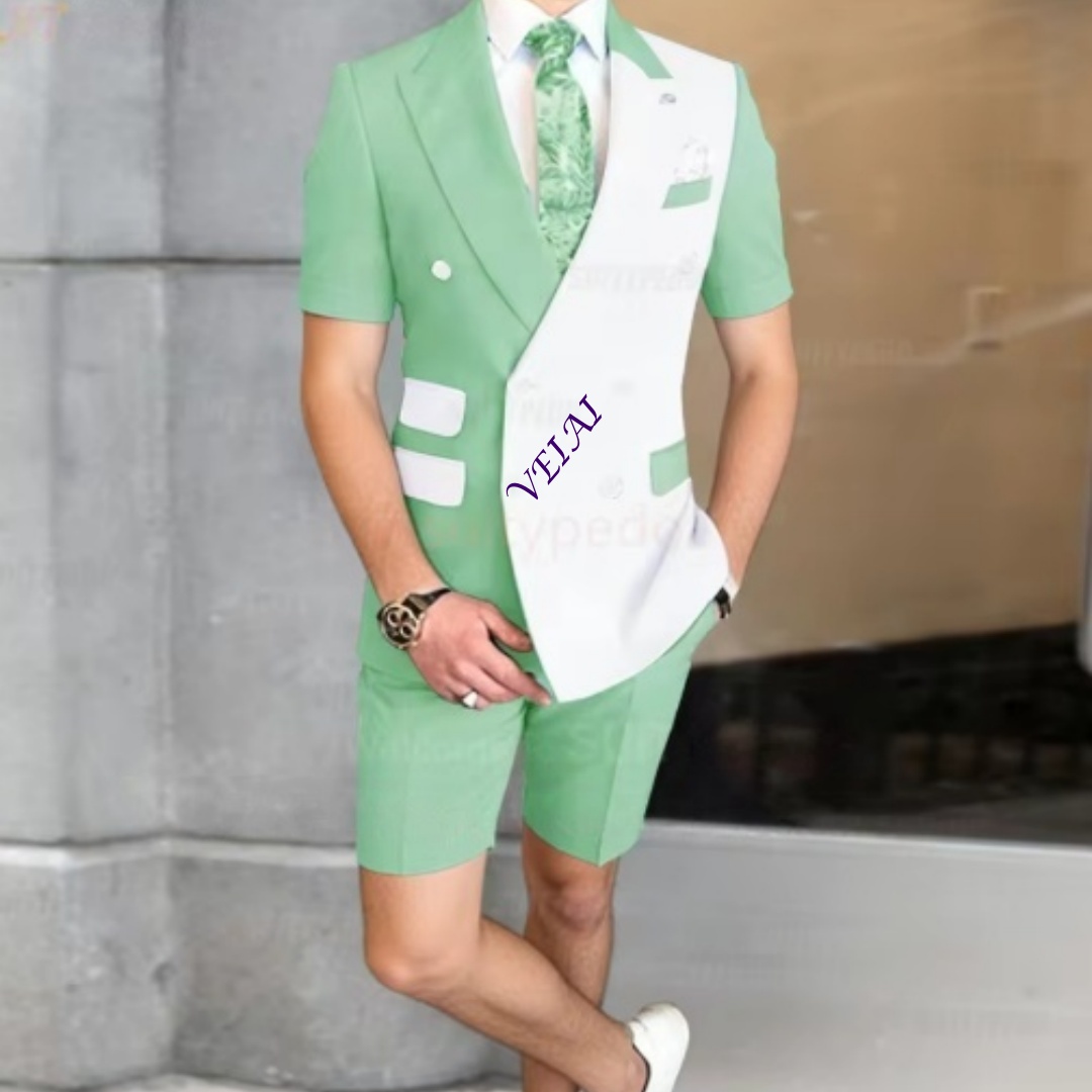 Summer Men's 2-Piece Casual Su - Men Formal Wear Wedding 评论和价格