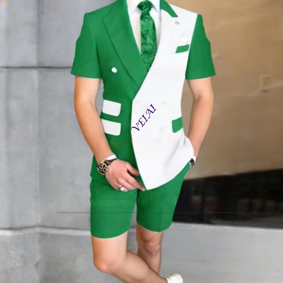 Summer Men's 2-Piece Casual Su - Men Formal Wear Wedding 评论和价格