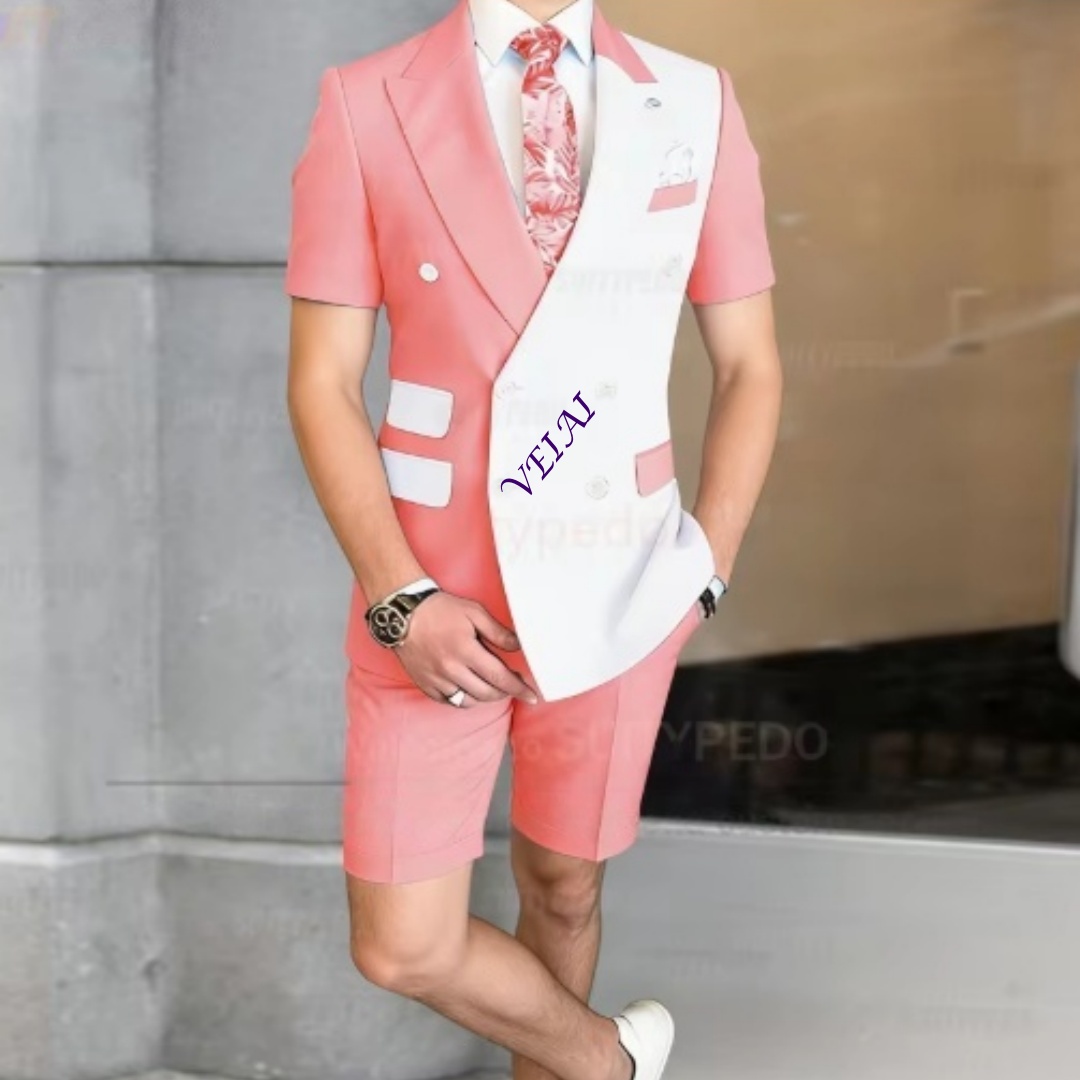 Summer Men's 2-Piece Casual Su - Men Formal Wear Wedding 评论和价格
