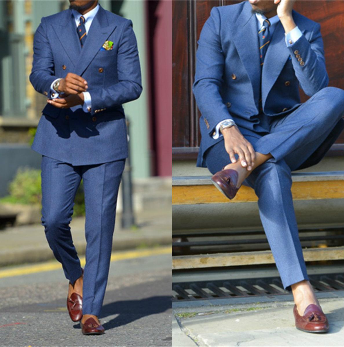 Dark Blue Formal Mens Suits Tw - Men Formal Wear For Wedding 评论和价格