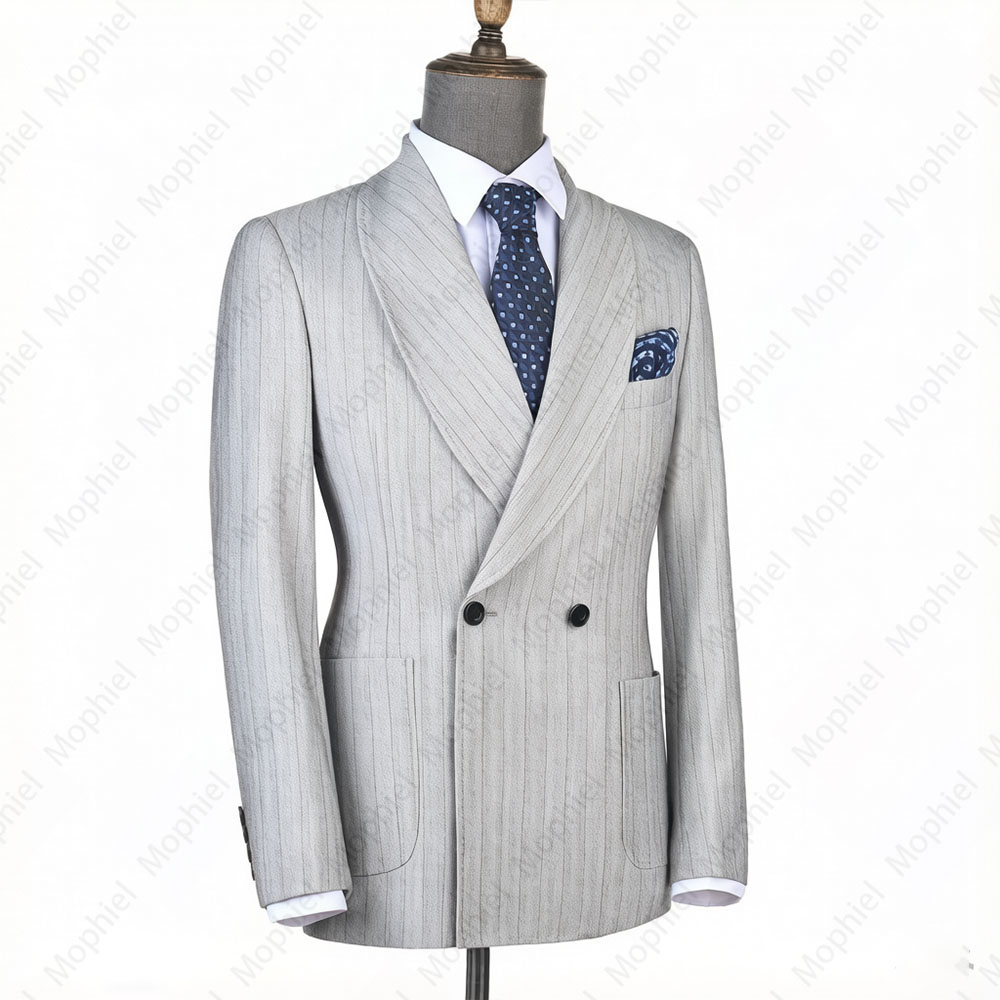 Mophiel Light Grey Men Suits S - Men Formal Wear For Wedding 评论和价格