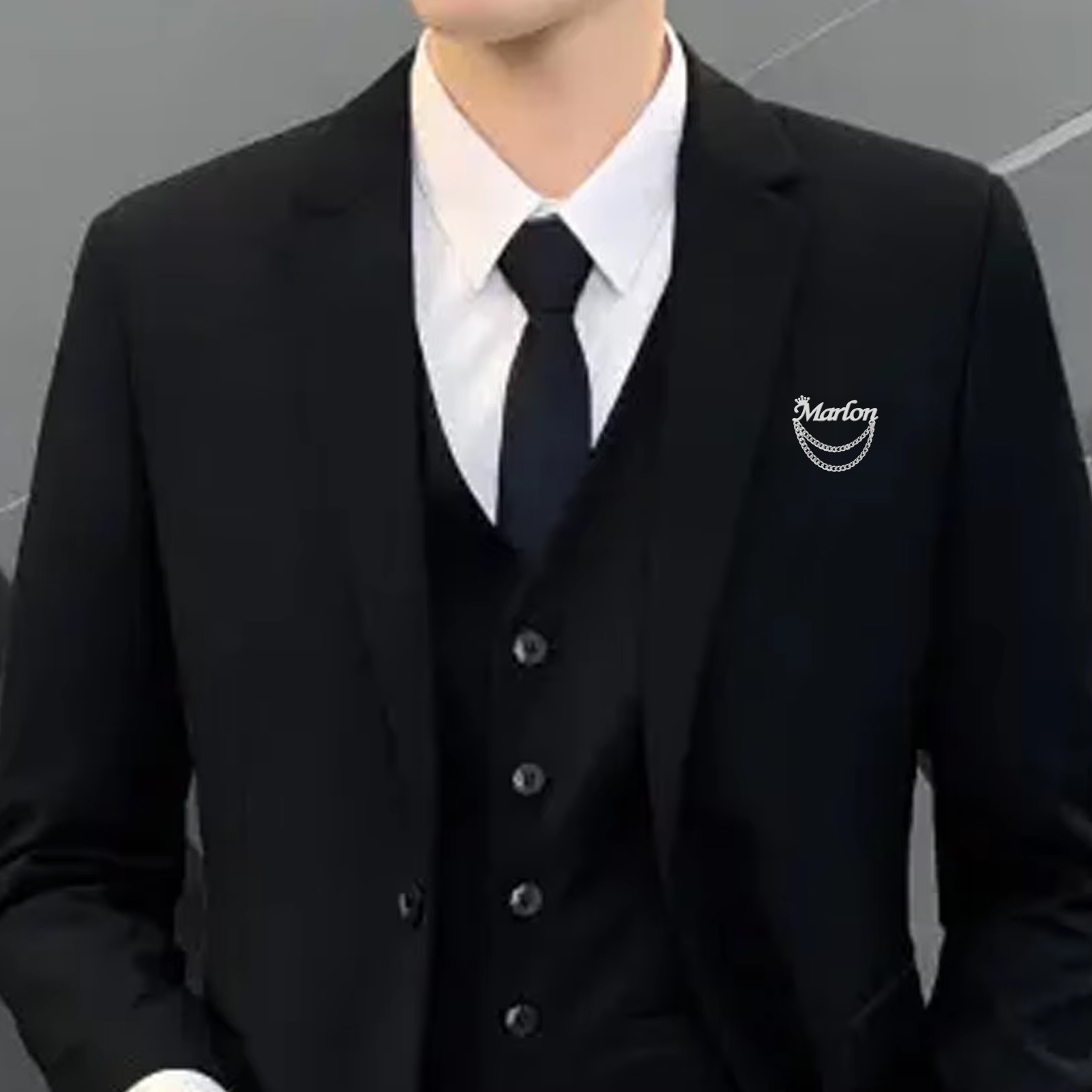 Personalized Name Brooch Custo - Tuxedo Lapel Pin 评论和价格