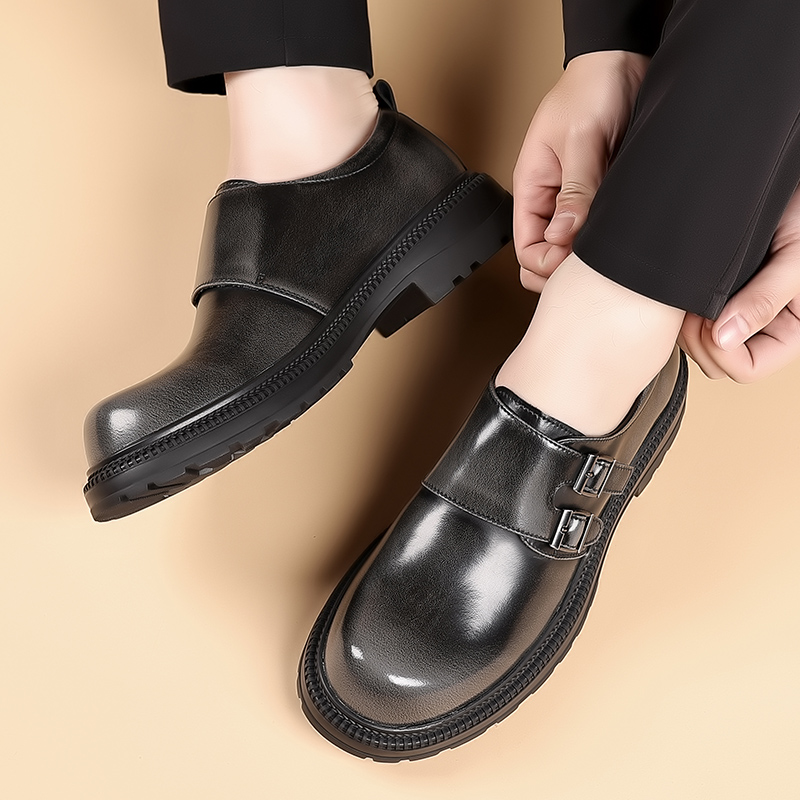 Retro Brown Men's Leather Casu - Men Formal Wear Brown 评论和价格
