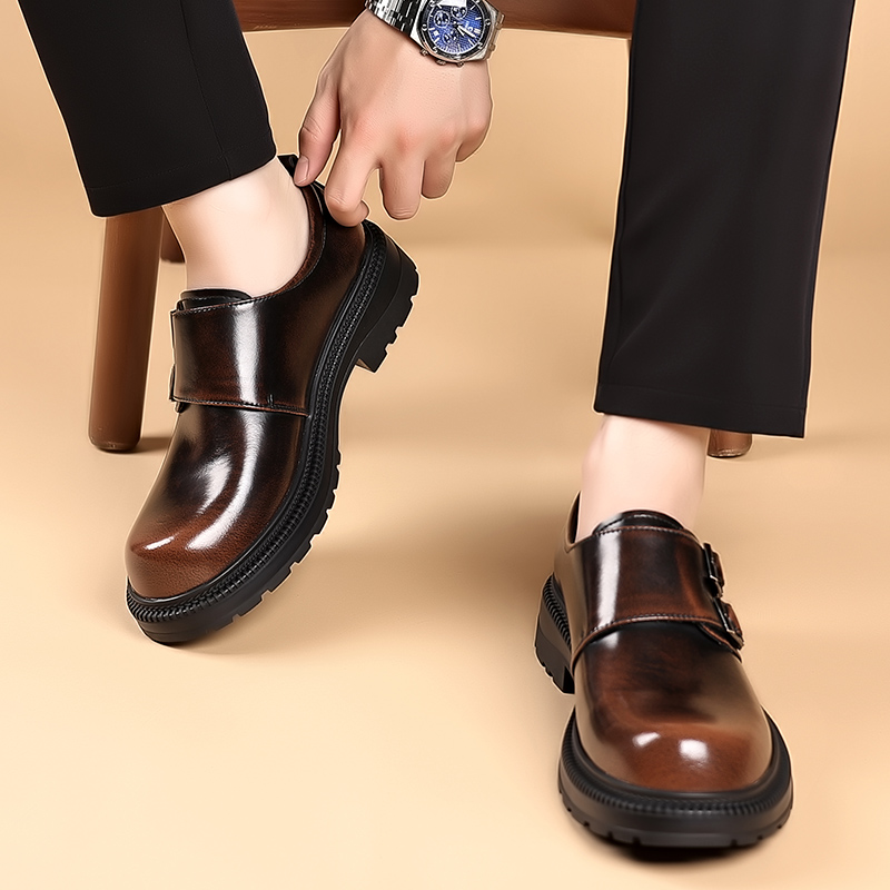 Retro Brown Men's Leather Casu - Men Formal Wear Brown 评论和价格