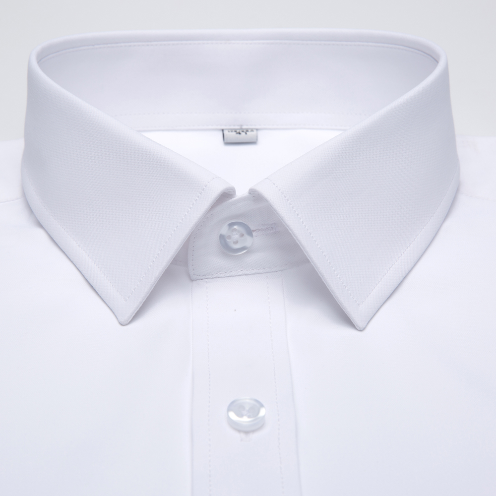White Solid Color Men's Long S - Men Formal Office Wear Shirts 评论和价格