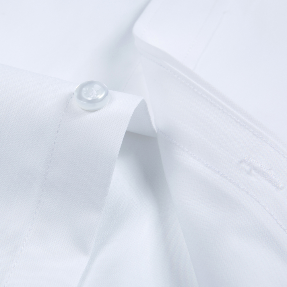 White Solid Color Men's Long S - Men Formal Office Wear Shirts 评论和价格