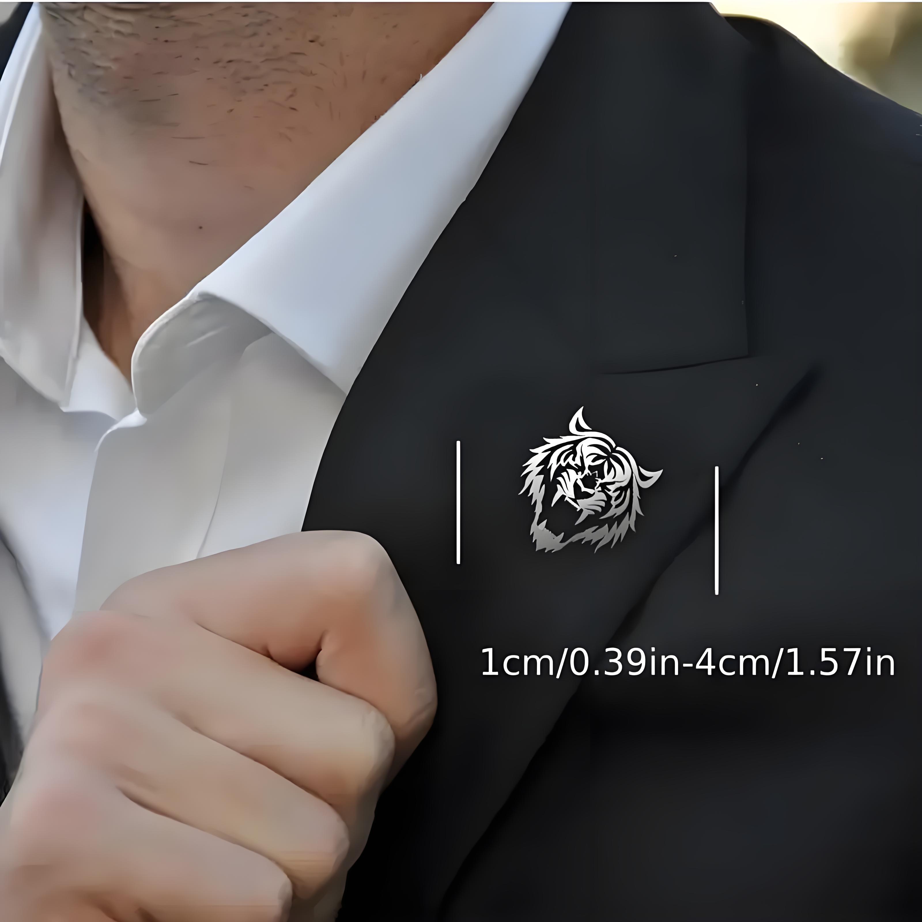 Men's Stainless Steel Tiger He - Tuxedo Lapel Pin 评论和价格