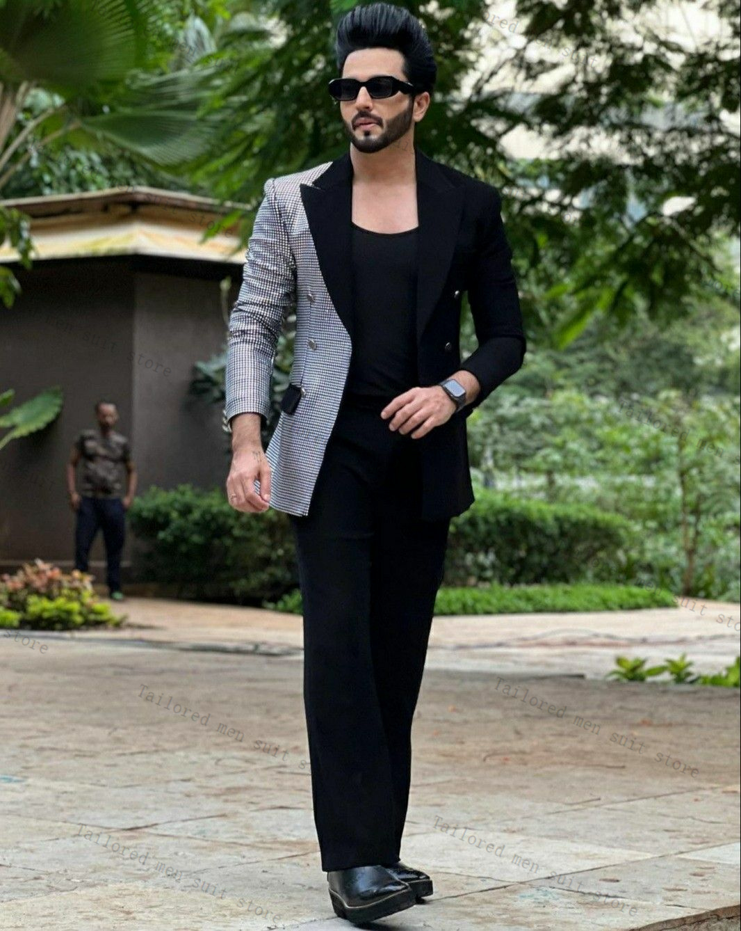 Black Men Suits Set 2 Pieces C - Men Formal Wear Wedding Guest 评论和价格