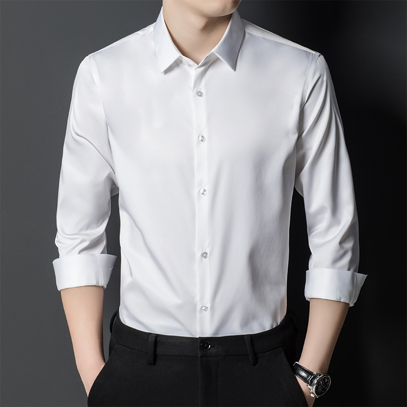 Men's Mulberry Silk Shirt Clas - Men Formal Office Wear Shirts 评论和价格