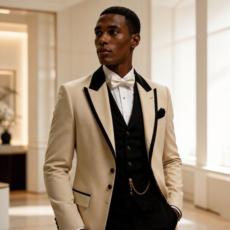 3 Pcs Wedding Suits for Men Sl - Men Formal Wear For Wedding 评论和价格