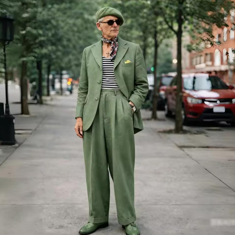 Brown Linen Men Suits 2 Pieces - Men Formal Wear Brown 评论和价格