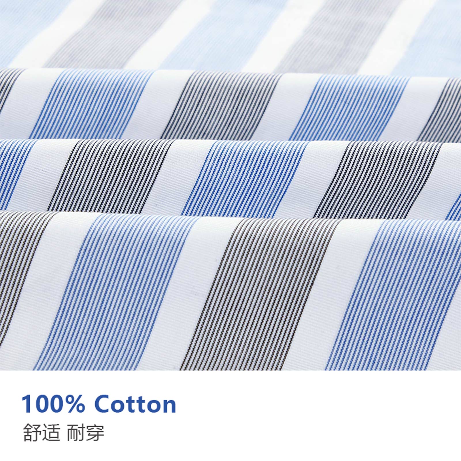 Men's 100% Cotton Striped Shir - Men Formal Office Wear Shirts 评论和价格