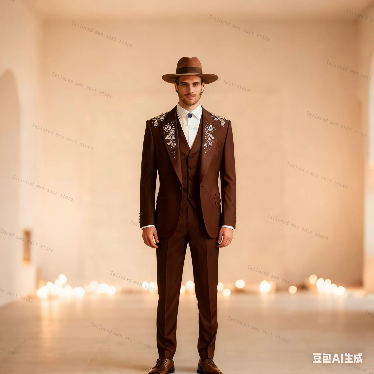 Green Men Suits Pants Set 3 Pc - Men Formal Wear Wedding Guest 评论和价格