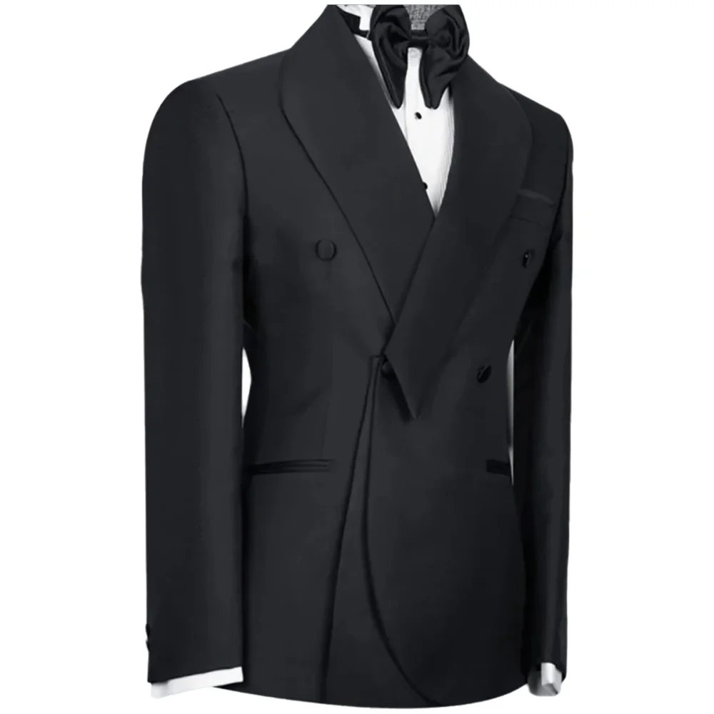Black Suits For Men Shawl Lape - Men Formal Wear Wedding 评论和价格