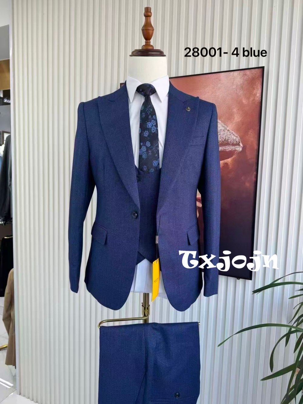 Blue Formal Man Suits 3 Pieces - Men Formal Wear Wedding Guest 评论和价格