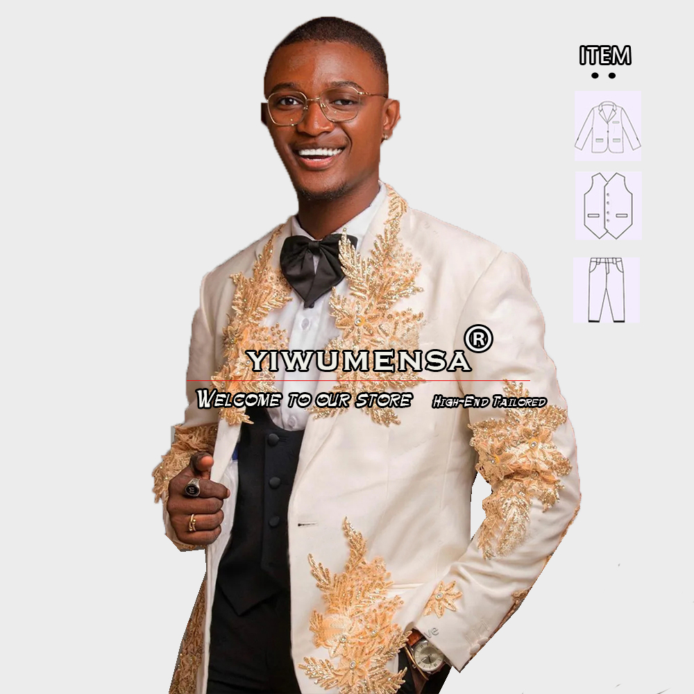 Customized 3 Pieces Suits Men  - Men Formal Wear Wedding 评论和价格