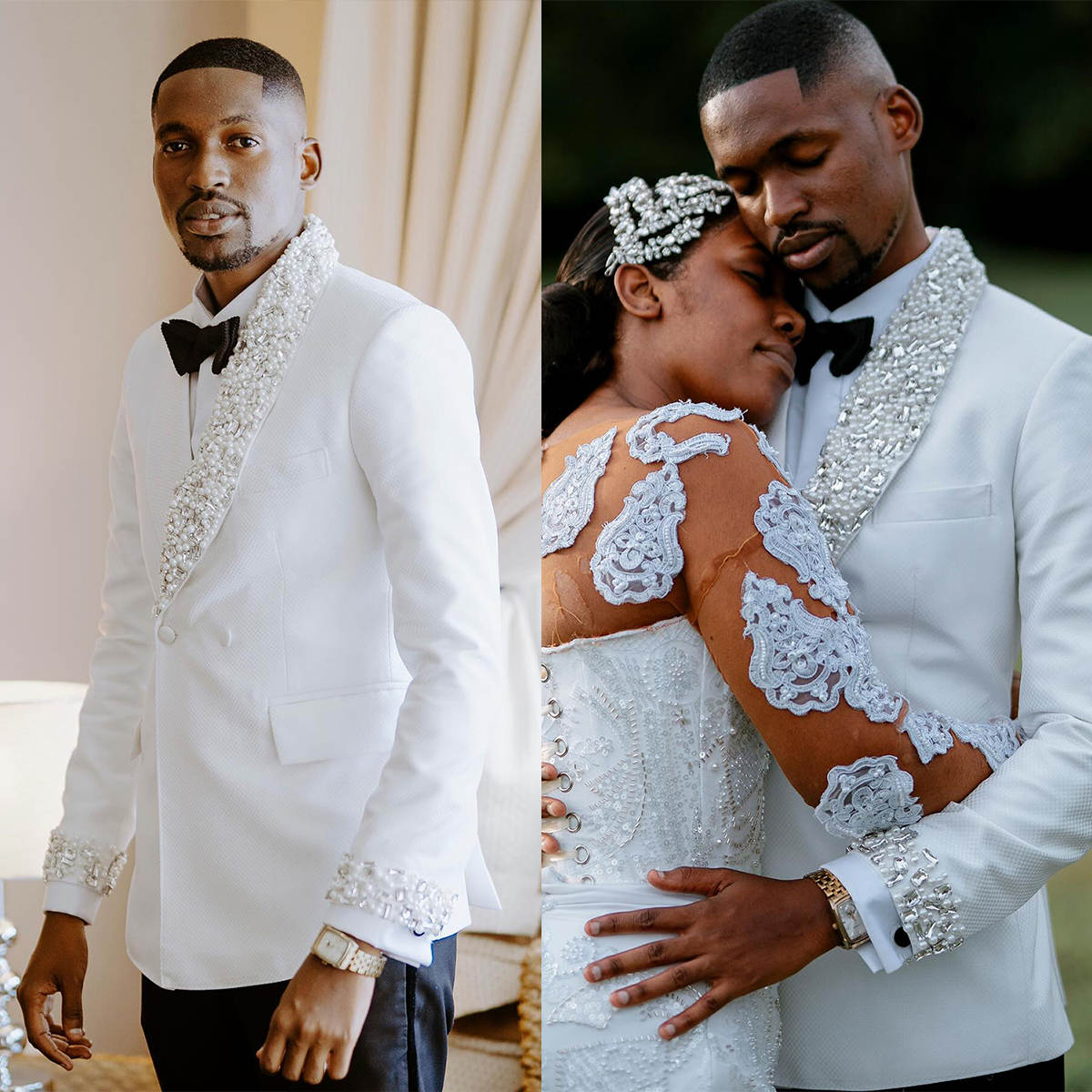 White Men Wedding Tuxedos 2 Pi - Men Formal Wear Wedding Guest 评论和价格