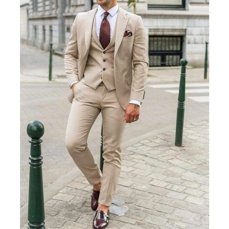 Notch Lapel Men Suits Slim Fit - Men Formal Wear Wedding Guest 评论和价格