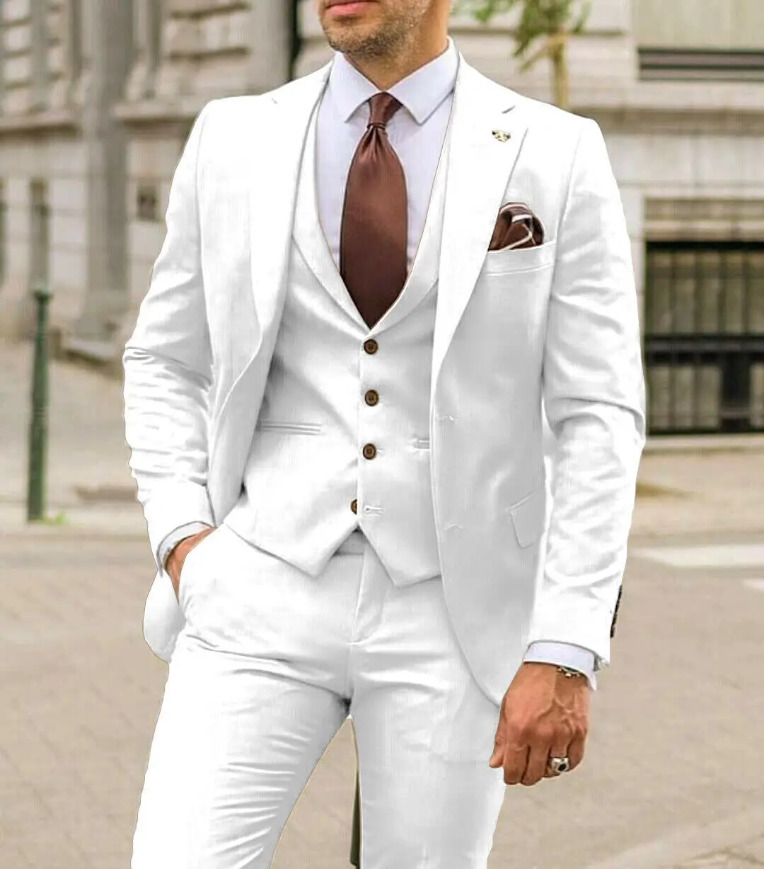 Notch Lapel Men Suits Slim Fit - Men Formal Wear Wedding Guest 评论和价格